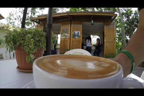 a cup of coffee on a table